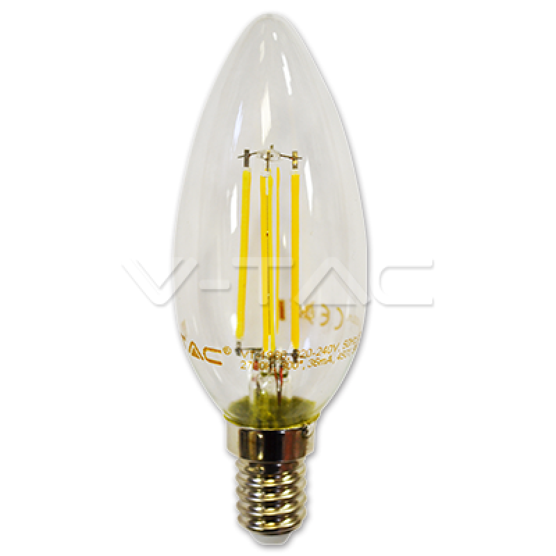 LED лампочка(свеча) - LED Bulb - 4W Filament E14 Candle Warm White